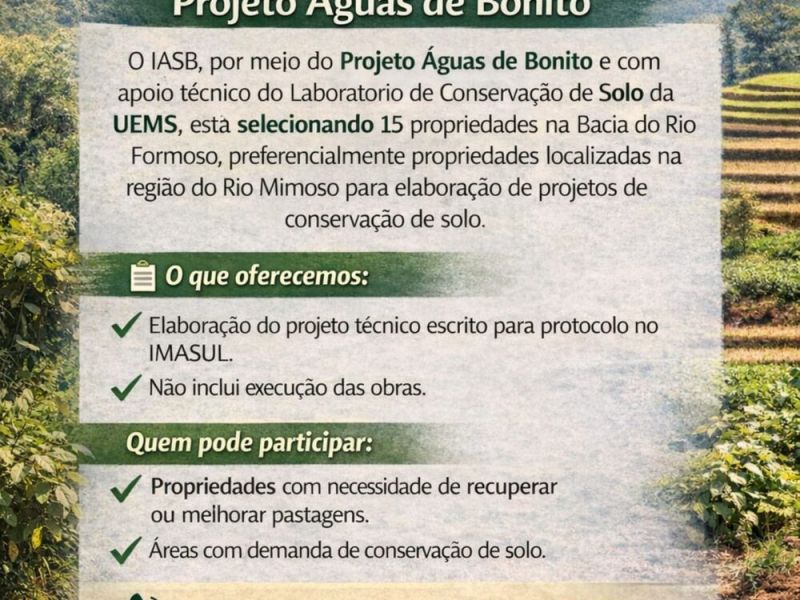 IASB apoia produtores rurais na elaboração de projetos de conservação de solo